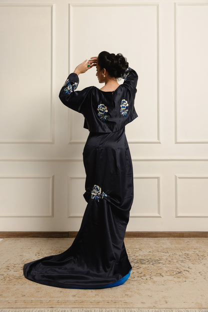 Annamay Midnight Blue Drapped Dress