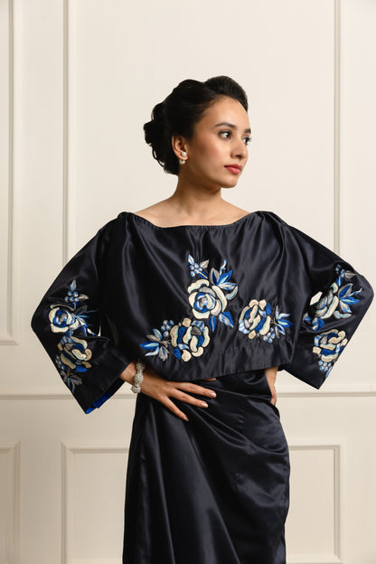 Annamay Midnight Blue Drapped Dress