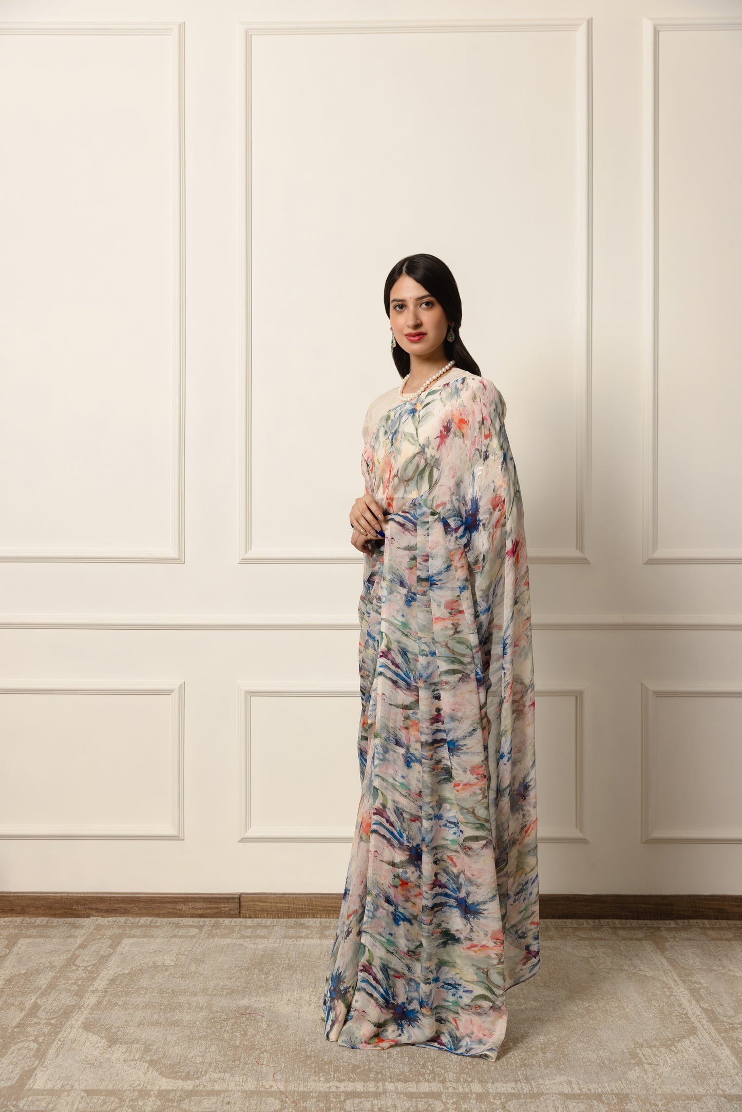 Daria Printed French Chiffon Saree