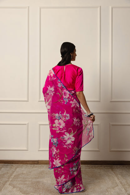 Callie Printed French Chiffon Saree