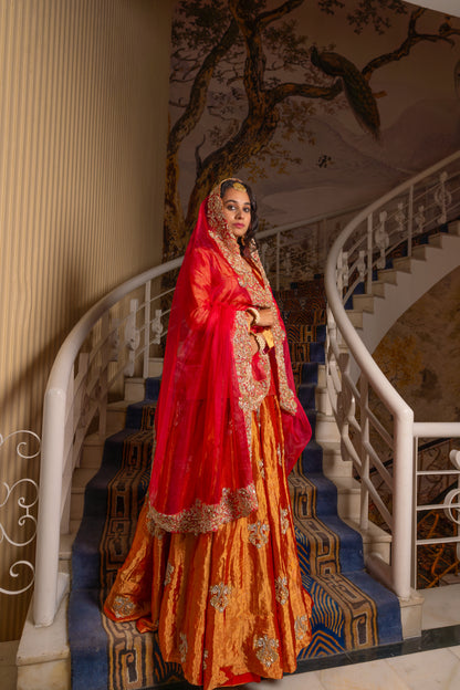 Surkh Lal Surkhaab Lehenga