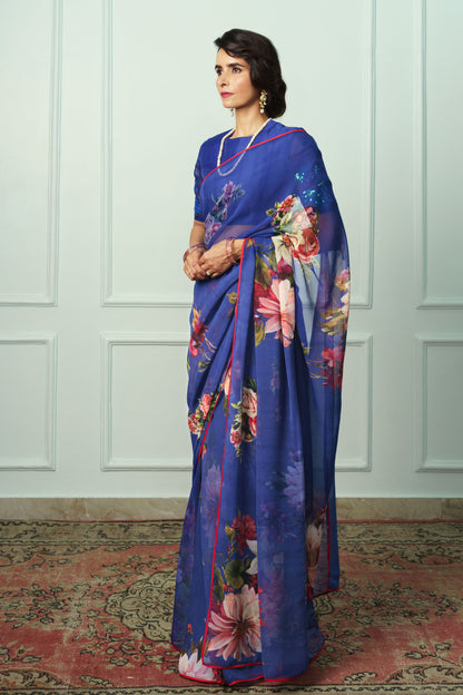 Mrinalini Printed French Chiffon Saree