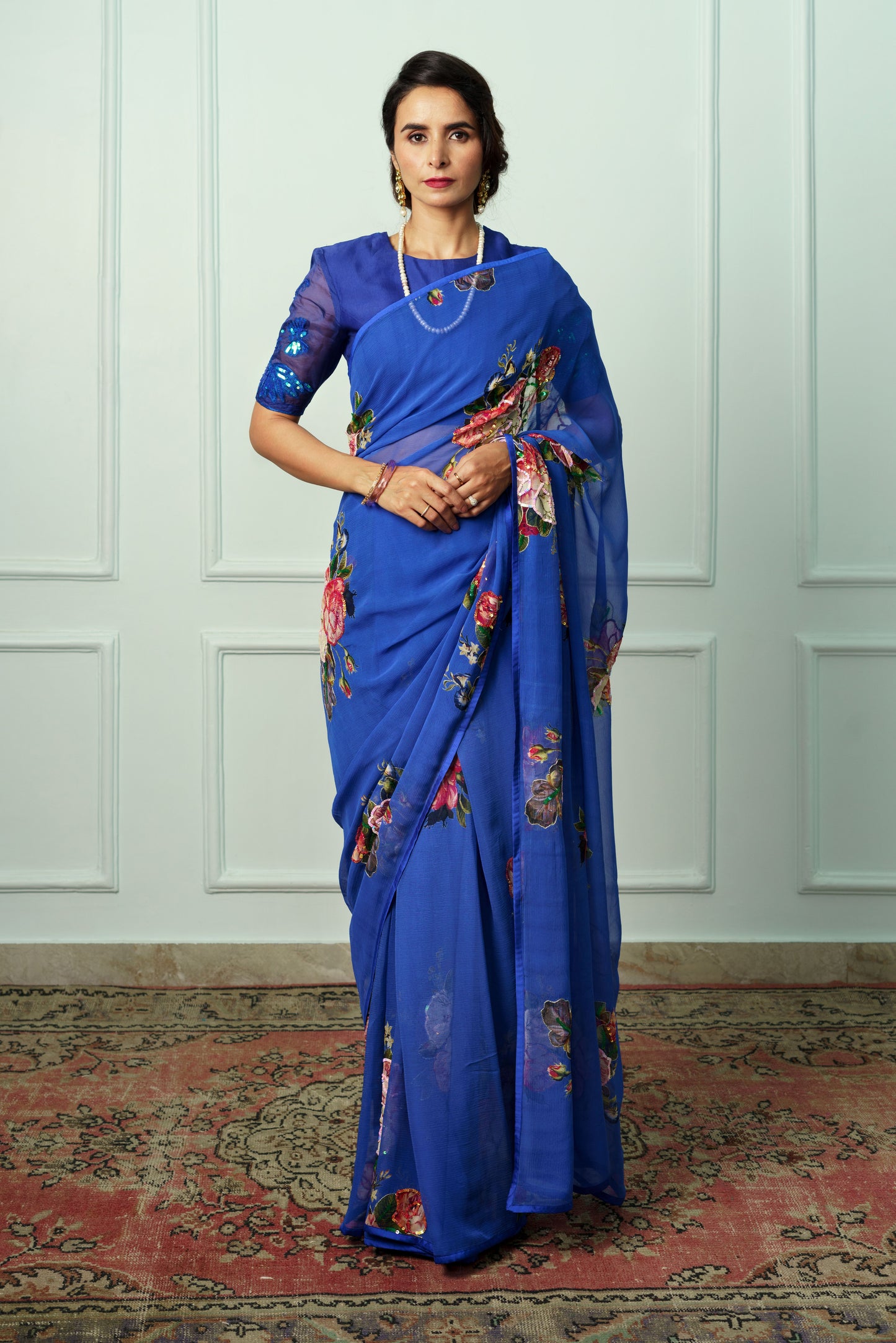 Nilanjana Printed French Chiffon Saree