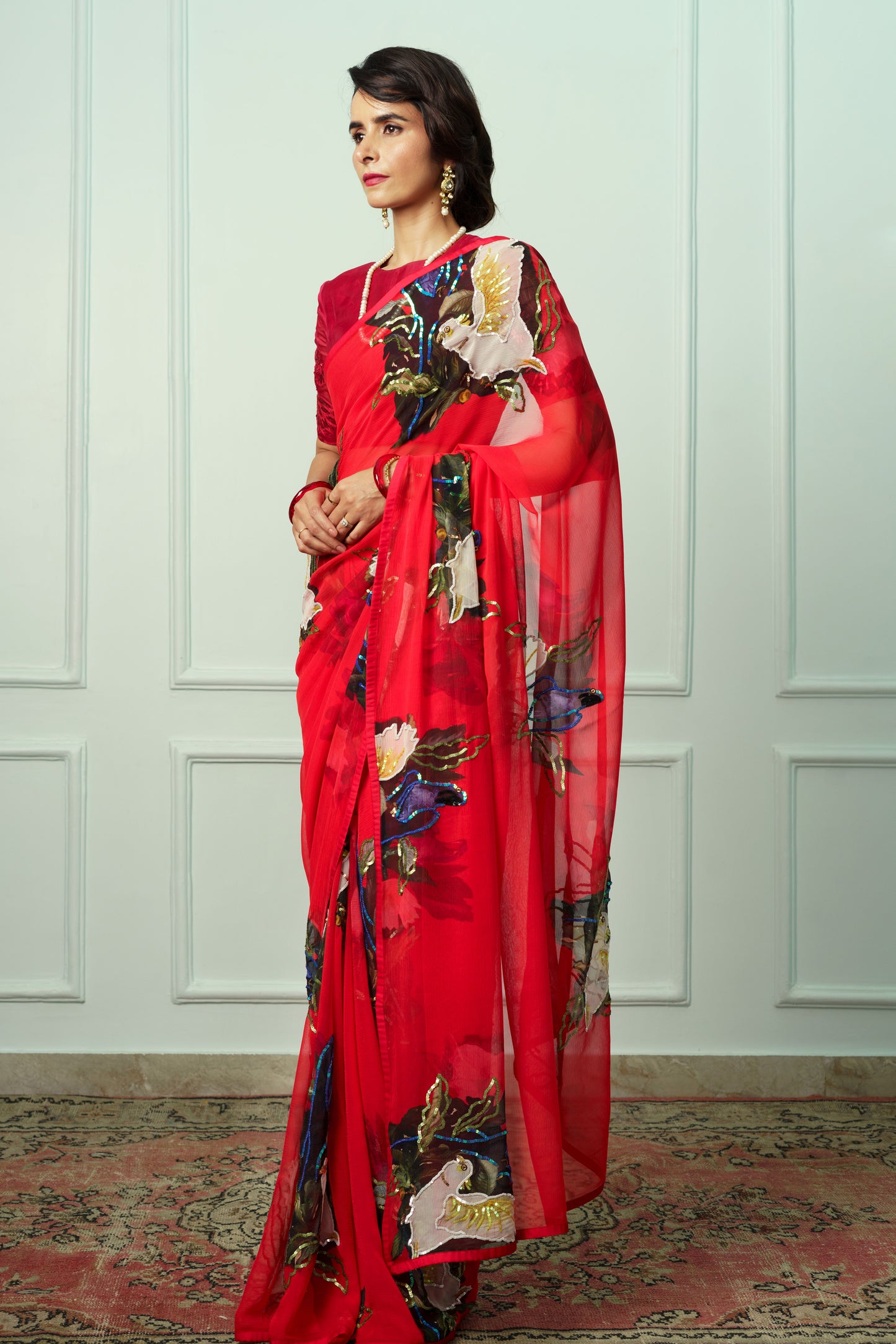 Meghna Printed French Chiffon Saree