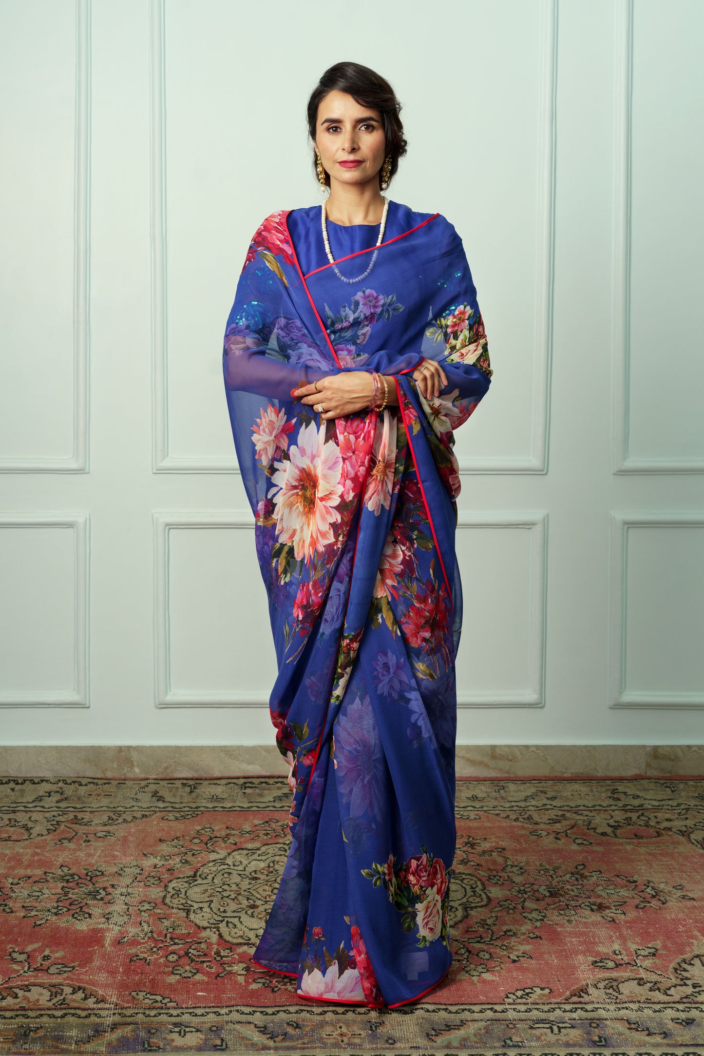 Mrinalini Printed French Chiffon Saree