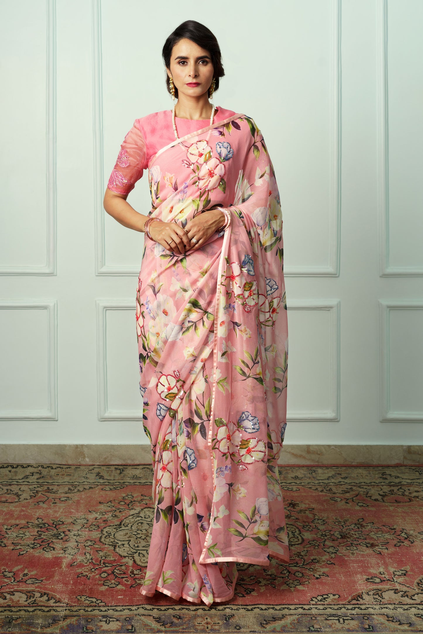 Indira Printed French Chiffon Saree