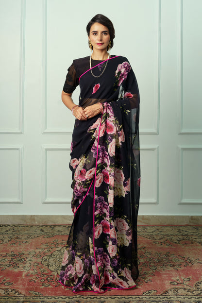 Sumiran Printed French Chiffon Saree