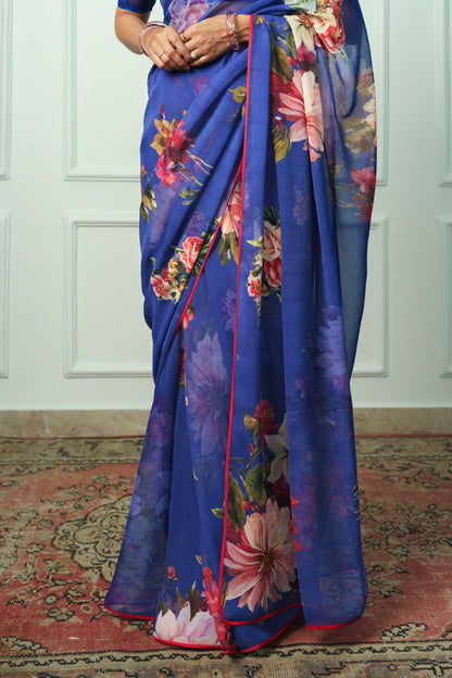 Mrinalini Printed French Chiffon Saree