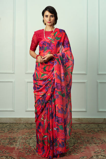 Radhika Printed French Chiffon Saree