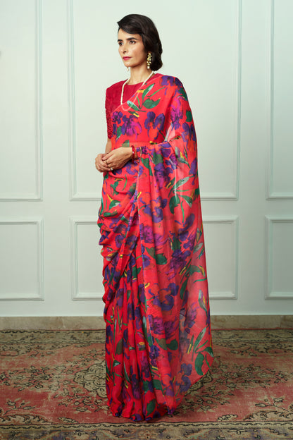 Radhika Printed French Chiffon Saree