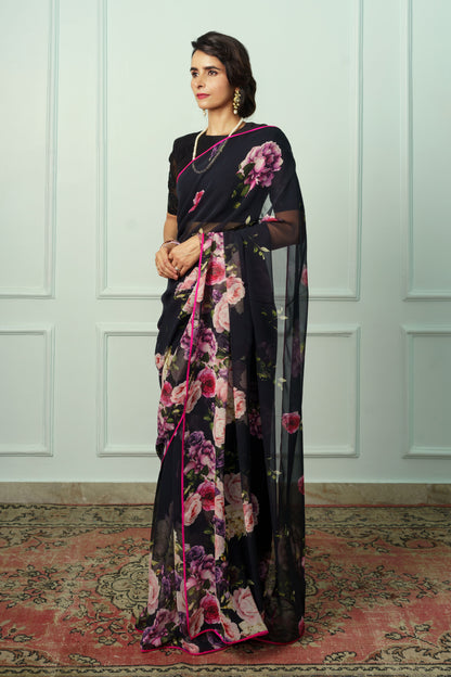 Sumiran Printed French Chiffon Saree