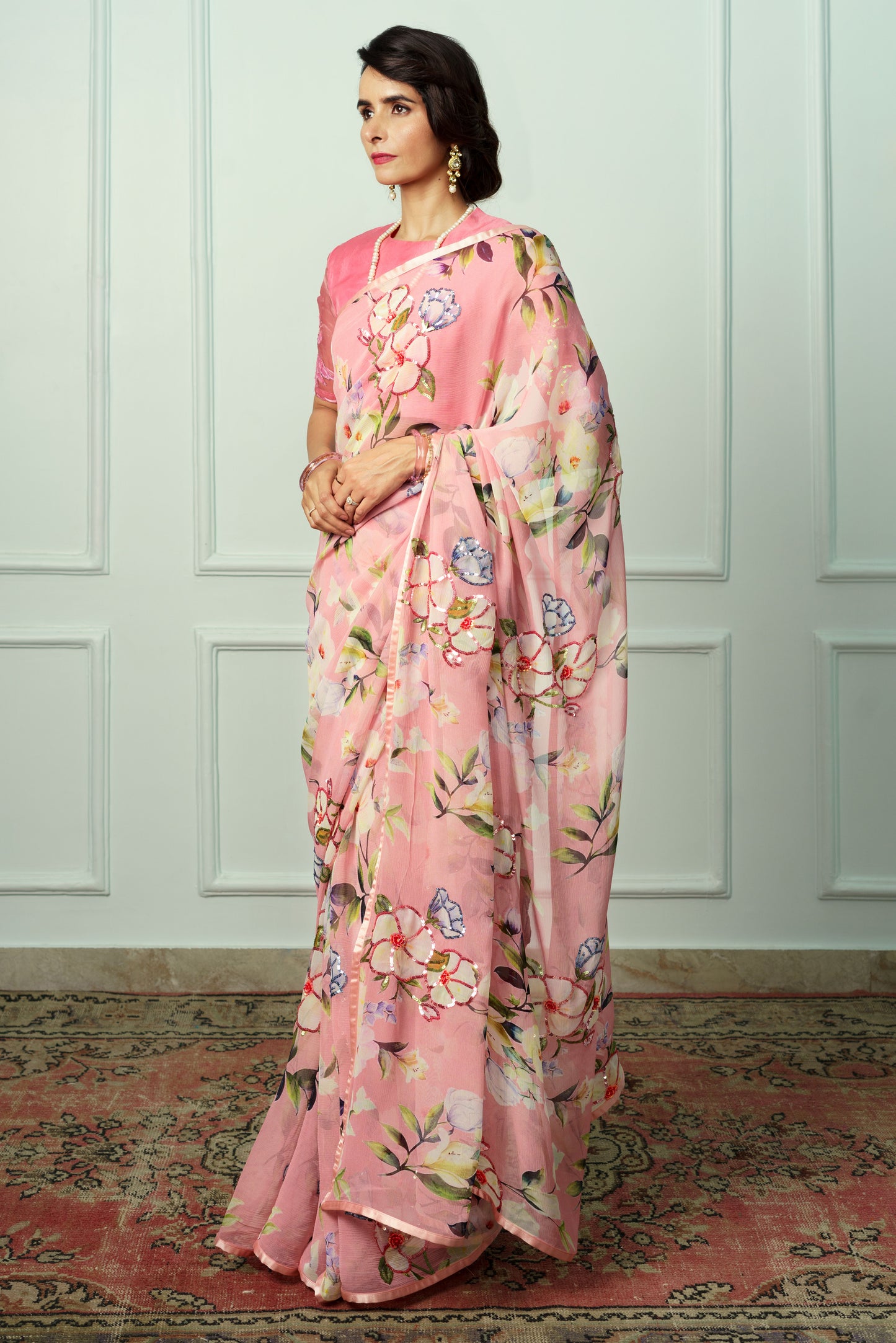 Indira Printed French Chiffon Saree