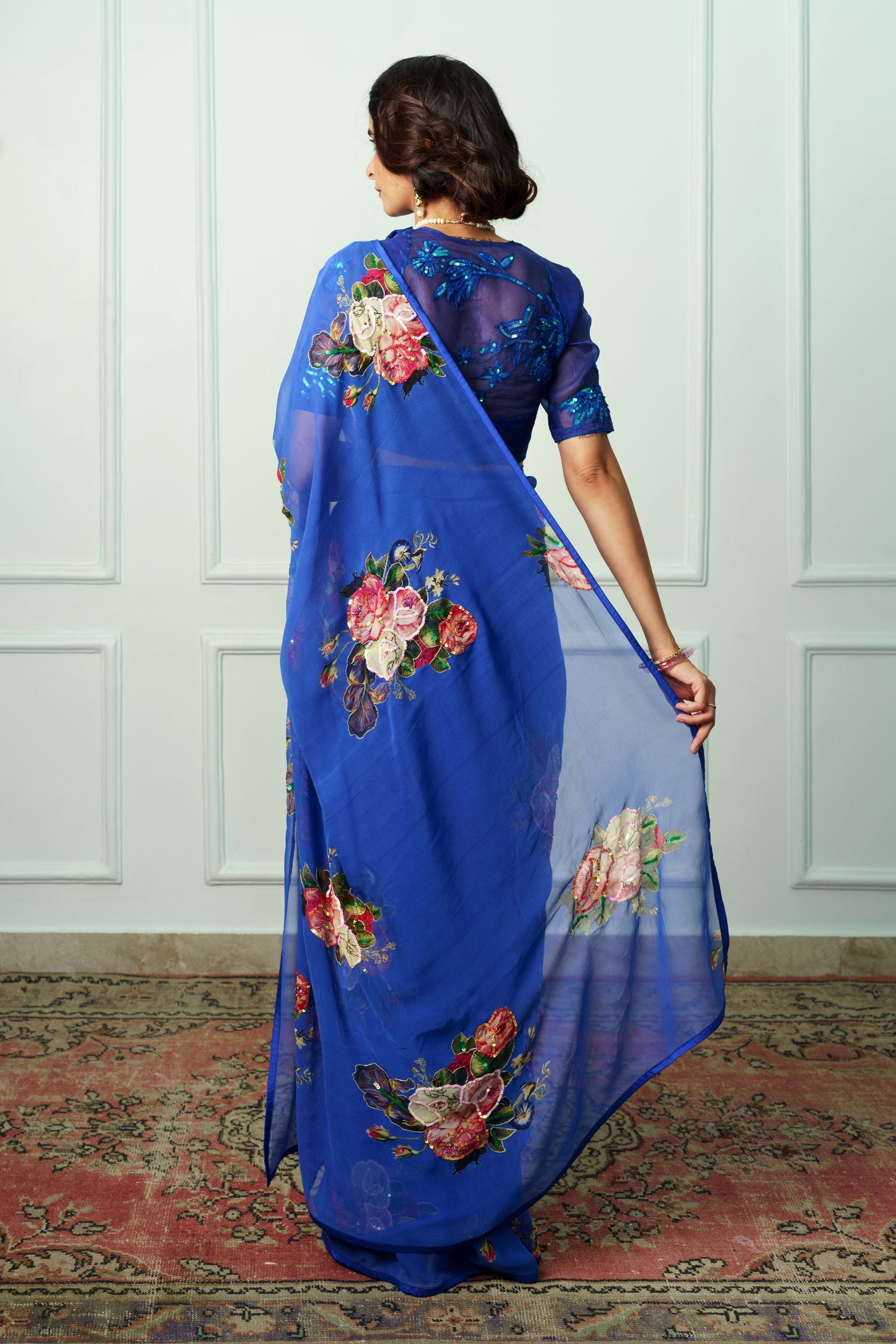 Nilanjana Printed French Chiffon Saree