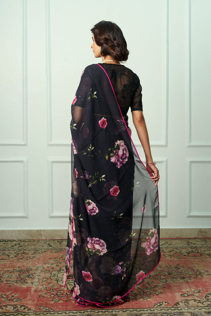 Sumiran Printed French Chiffon Saree