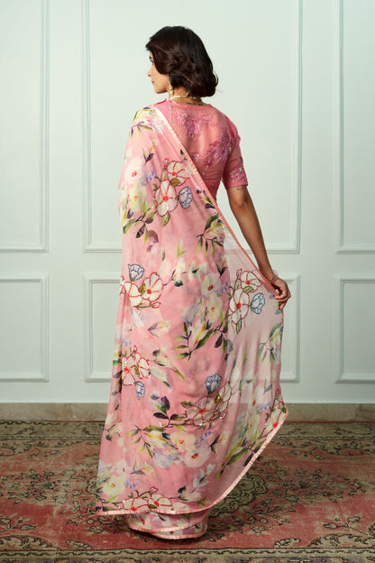 Indira Printed French Chiffon Saree