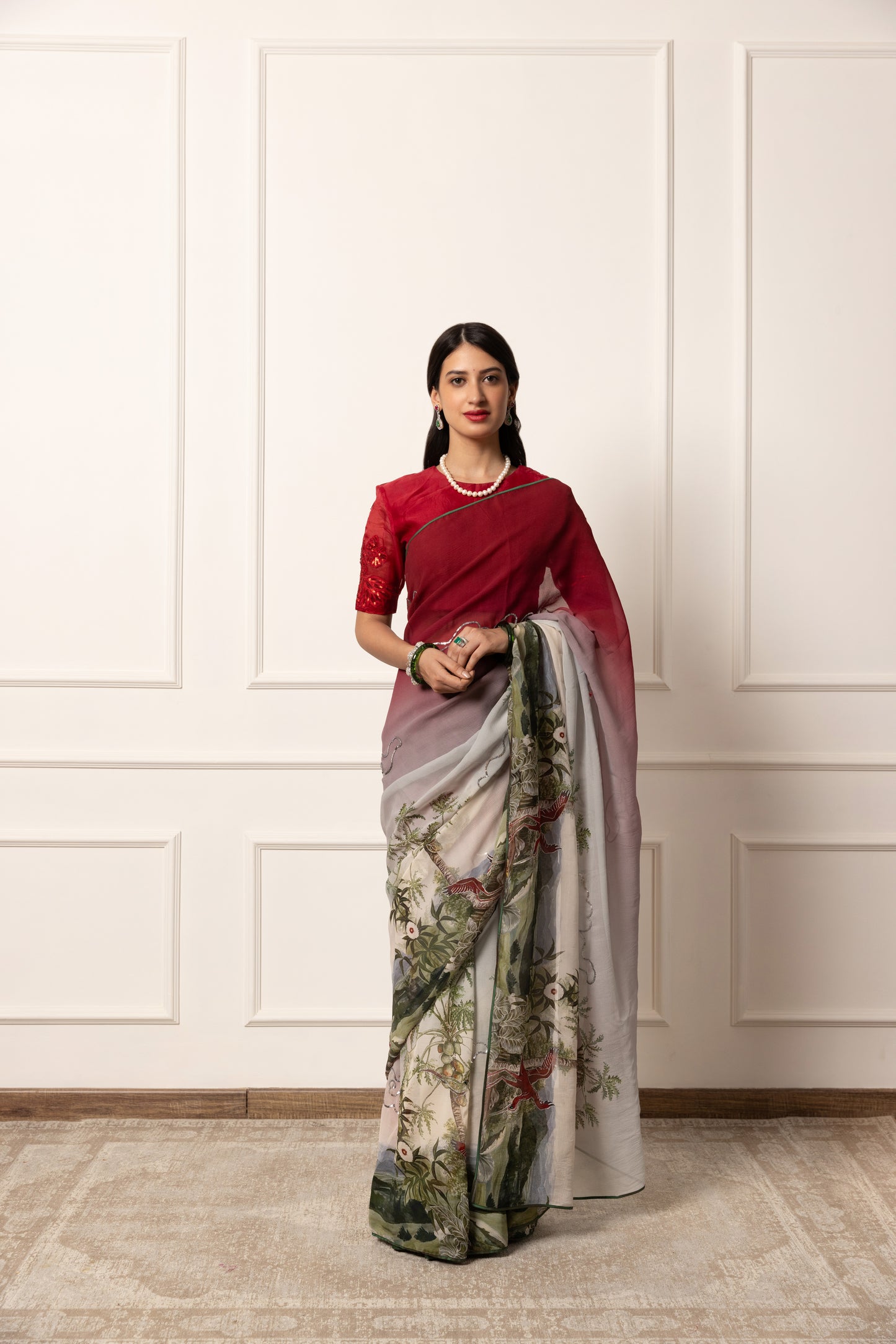 Amelie Printed French Chiffon Saree