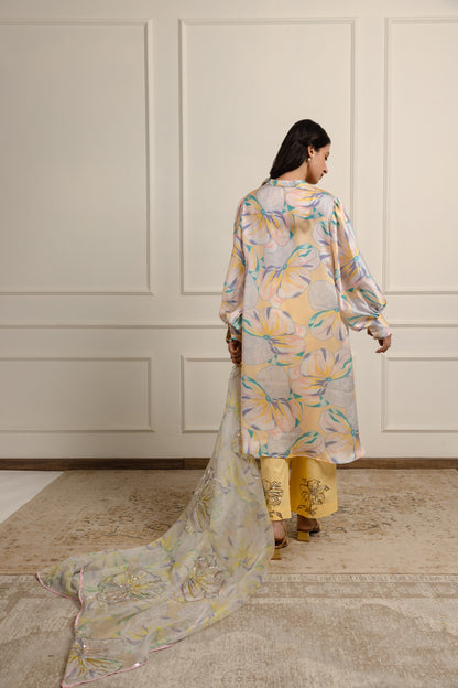 Arlette Printed Satin Kurta Set