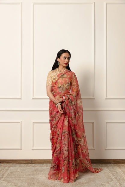 Padma Printed French Chiffon Saree