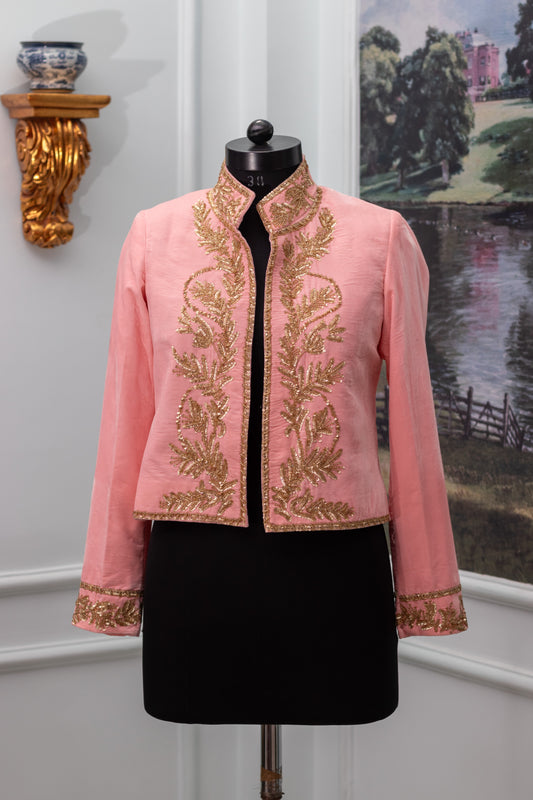 Blush Pink Silk Velvet Jacket