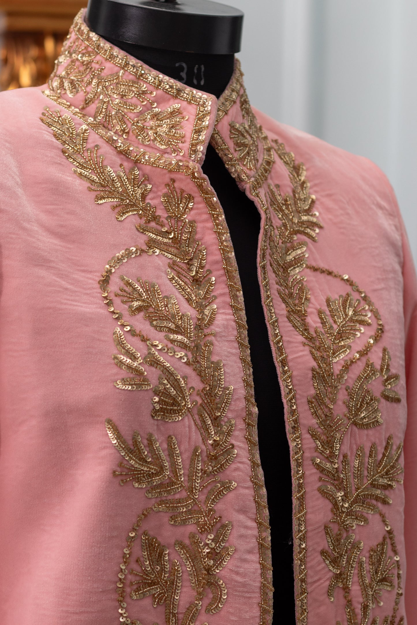 Blush Pink Silk Velvet Jacket