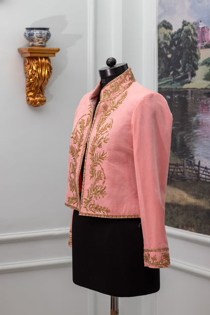 Blush Pink Silk Velvet Jacket