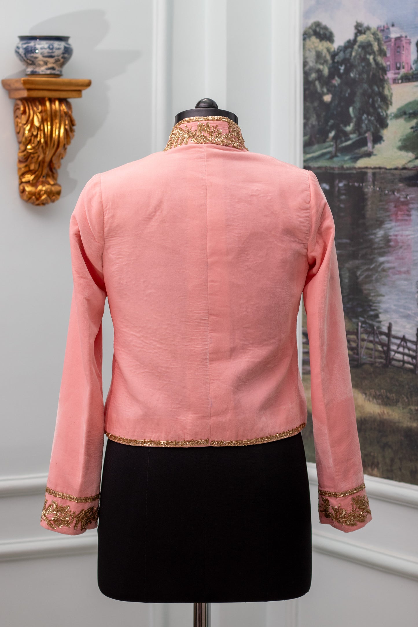 Blush Pink Silk Velvet Jacket