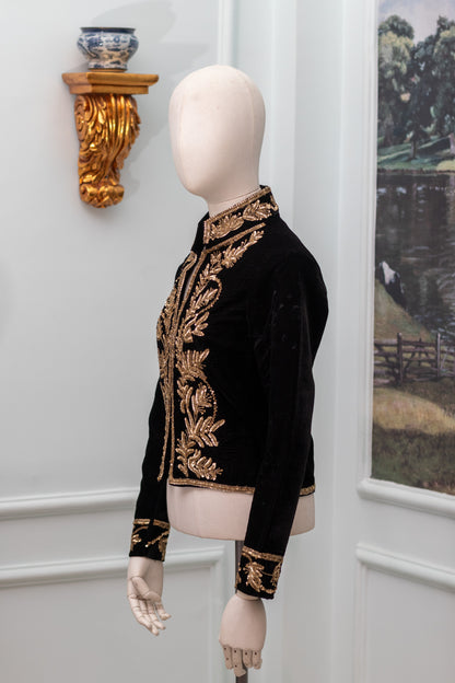 Black Silk Velvet Jacket