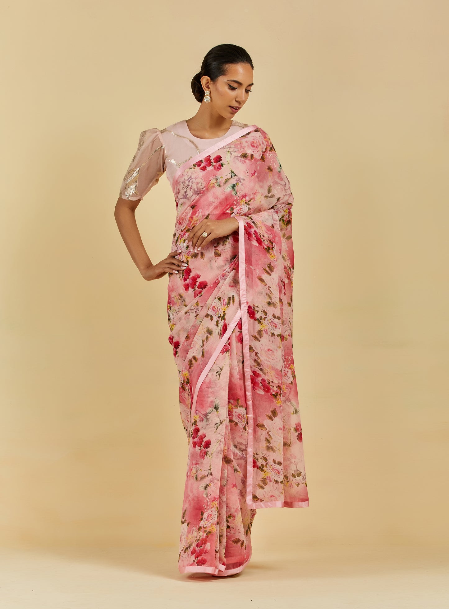 Audrey Printed French Chiffon Saree