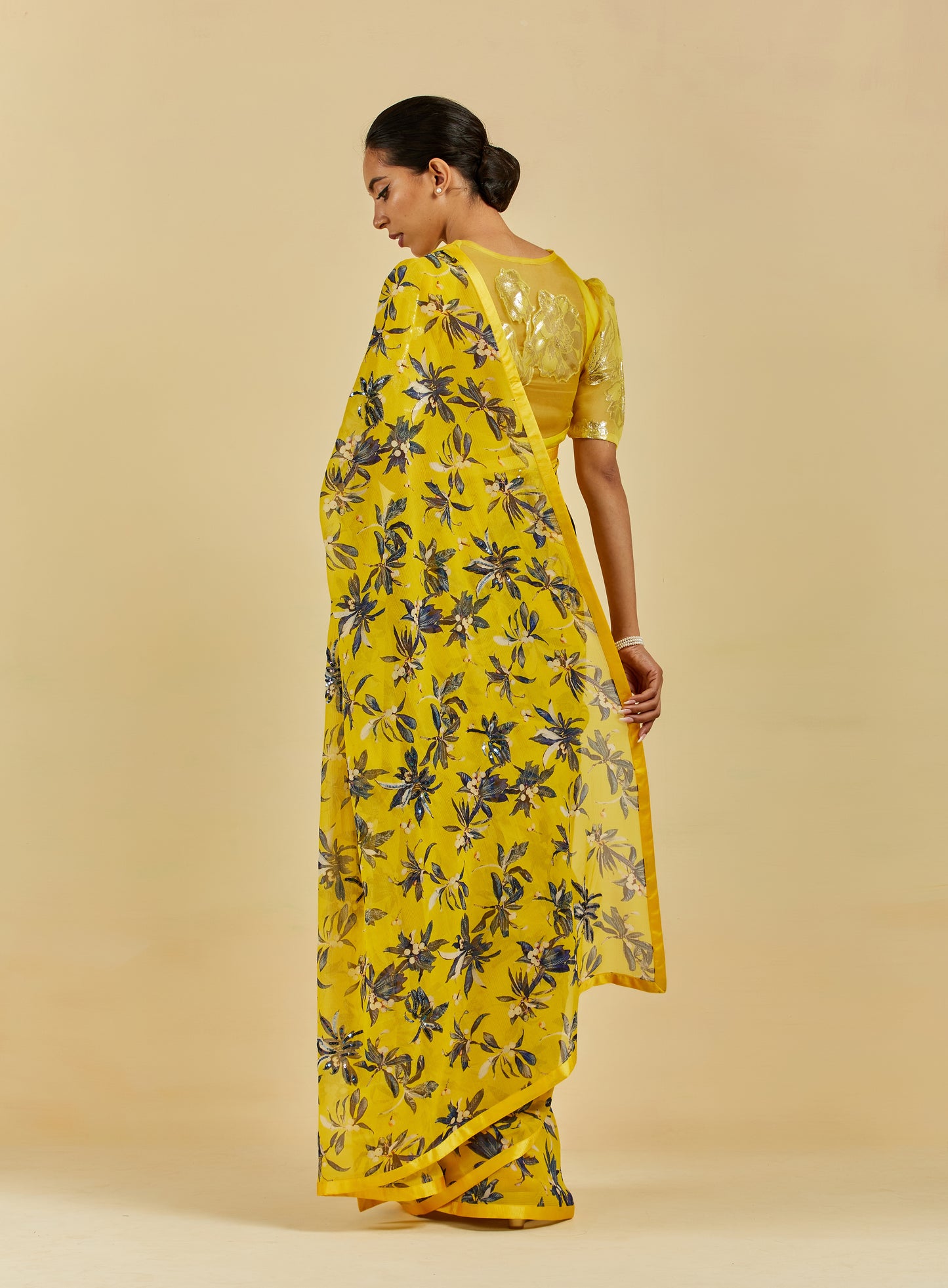 Caroline Printed Highlighted French Chiffon Saree