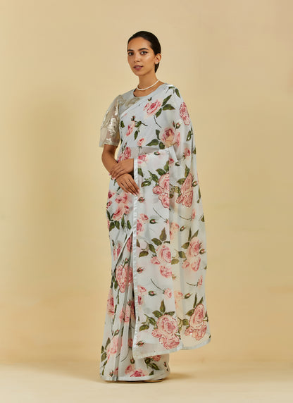 Béatrice Printed Highlighted French Chiffon Saree