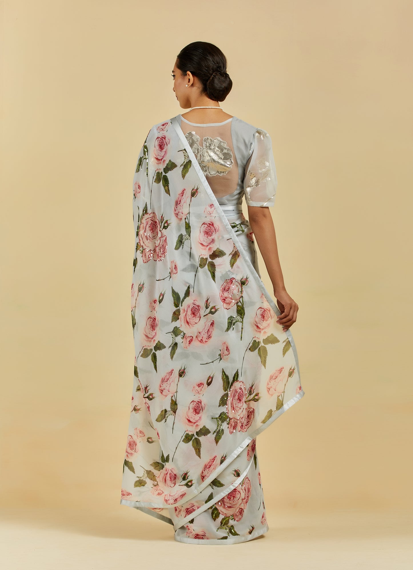 Béatrice Printed Highlighted French Chiffon Saree