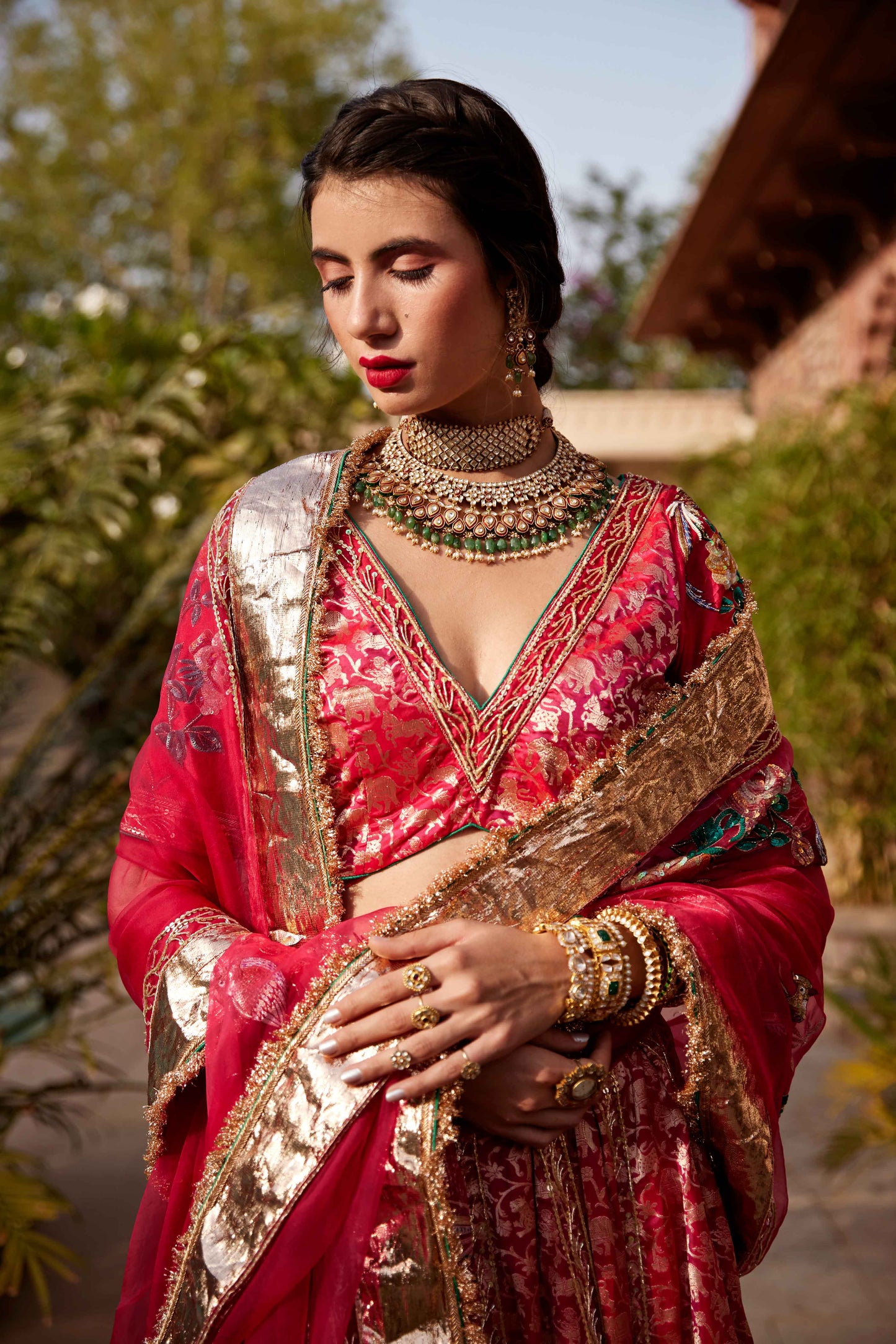 Amaranth Red Harshini Lehenga