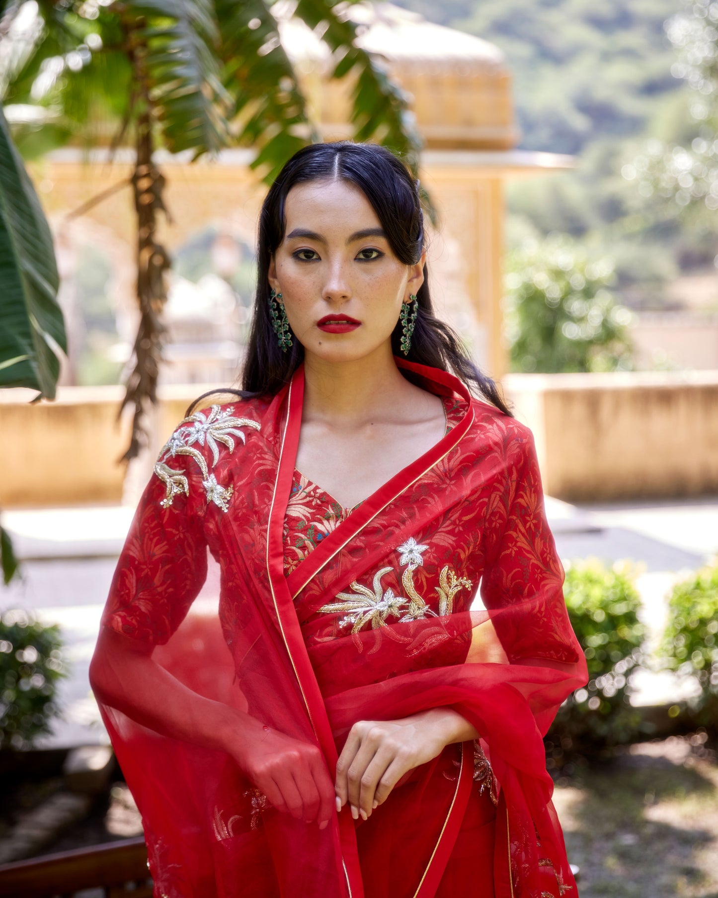 Red Organza Akshara Saree