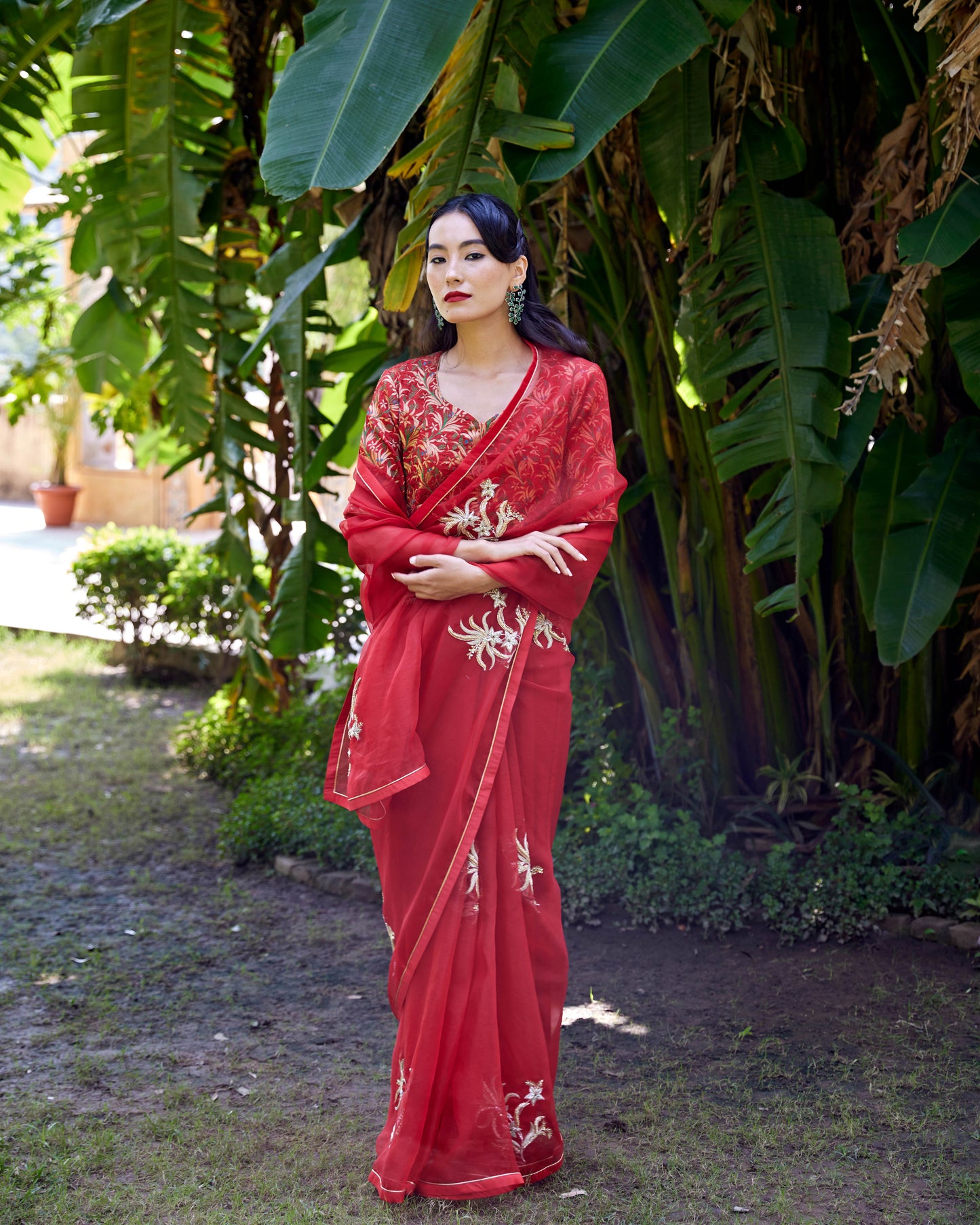 Red Organza Akshara Saree