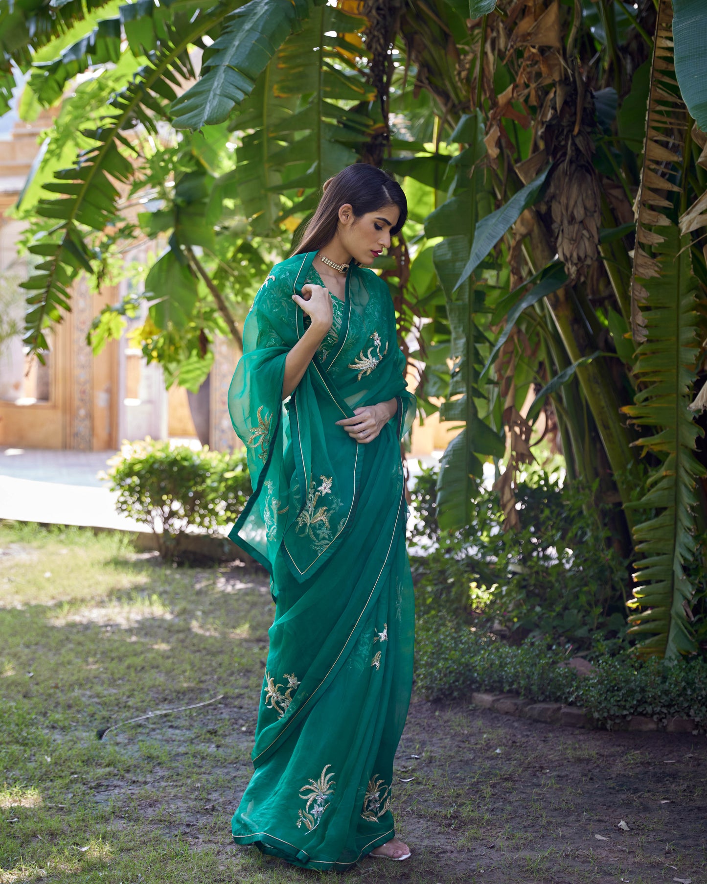 Emerald Green Organza Akshara Saree