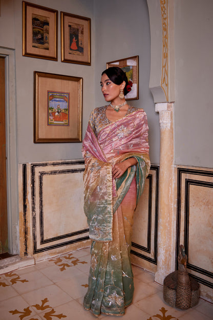 Shaded Tissue Ishq Saree