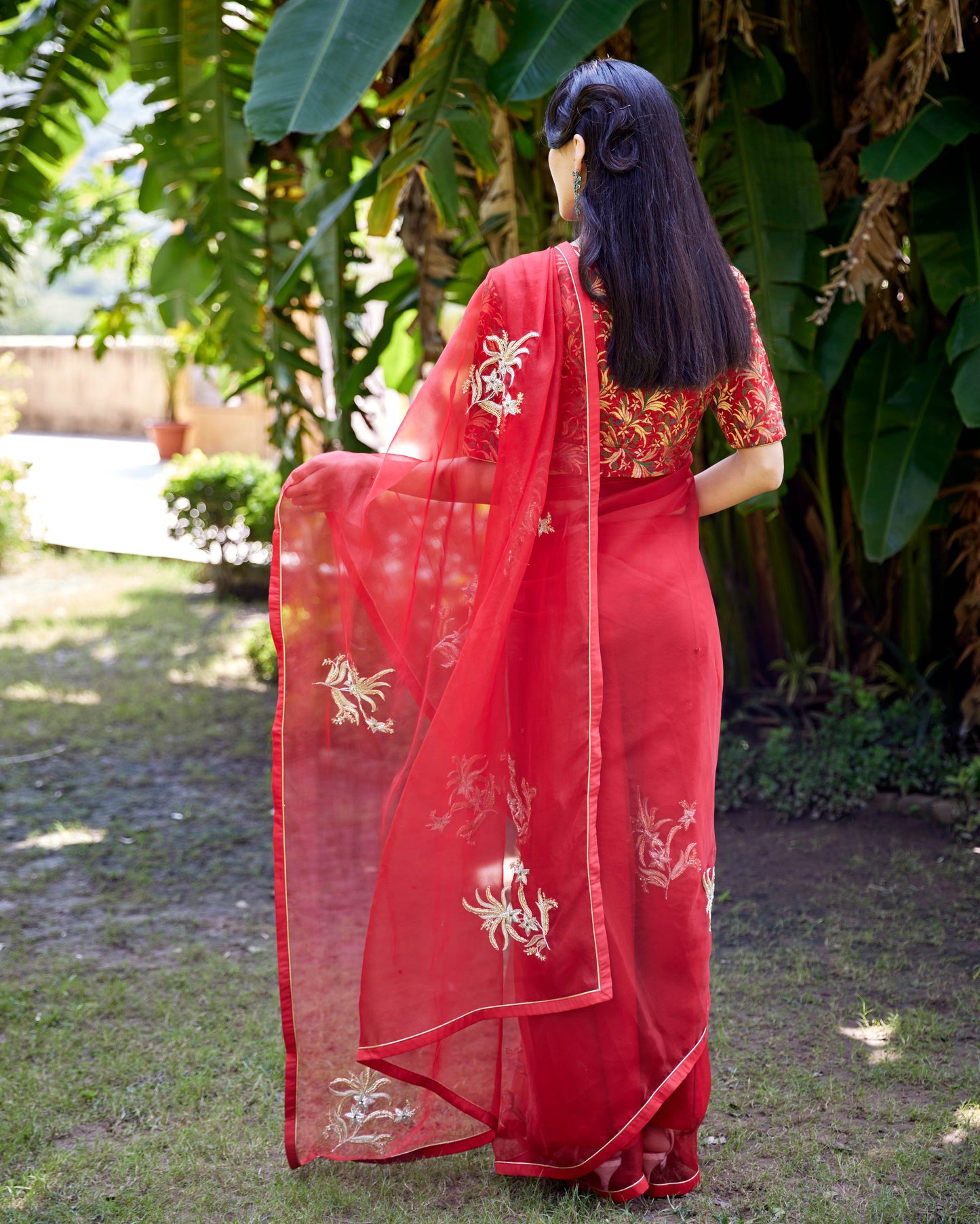 Red Organza Akshara Saree