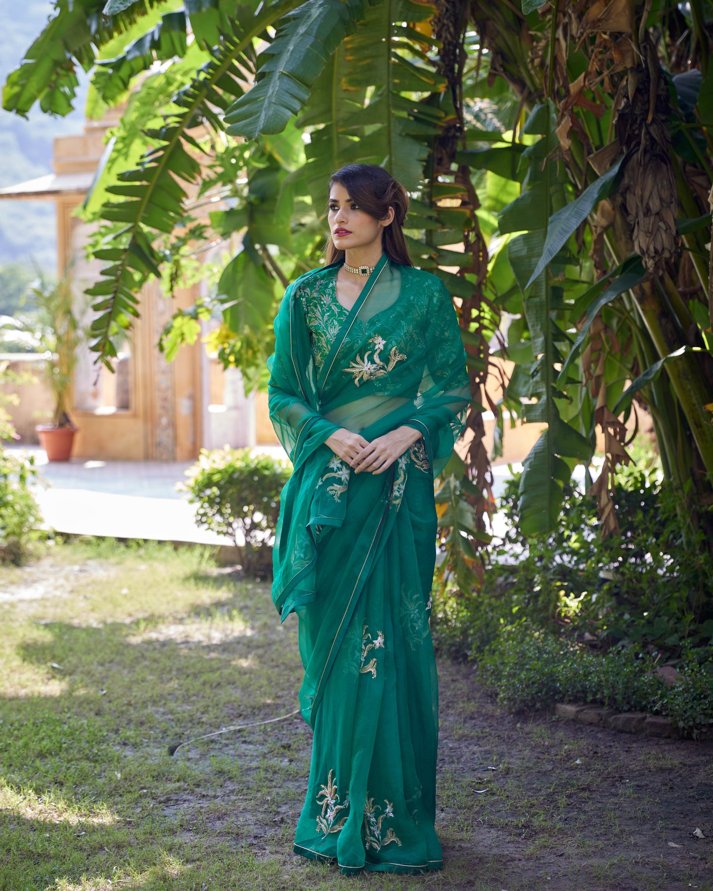 Emerald Green Organza Akshara Saree