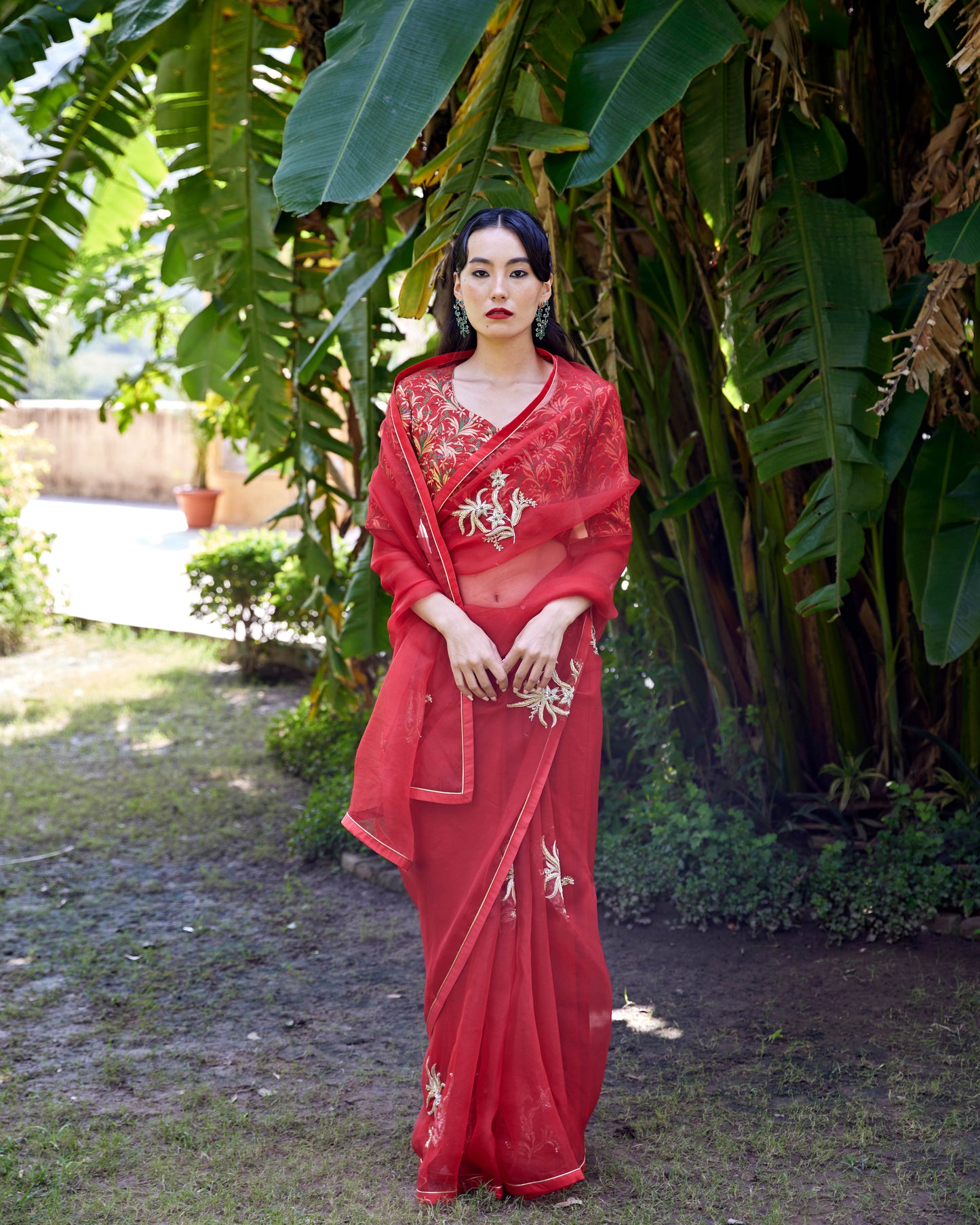 Red Organza Akshara Saree