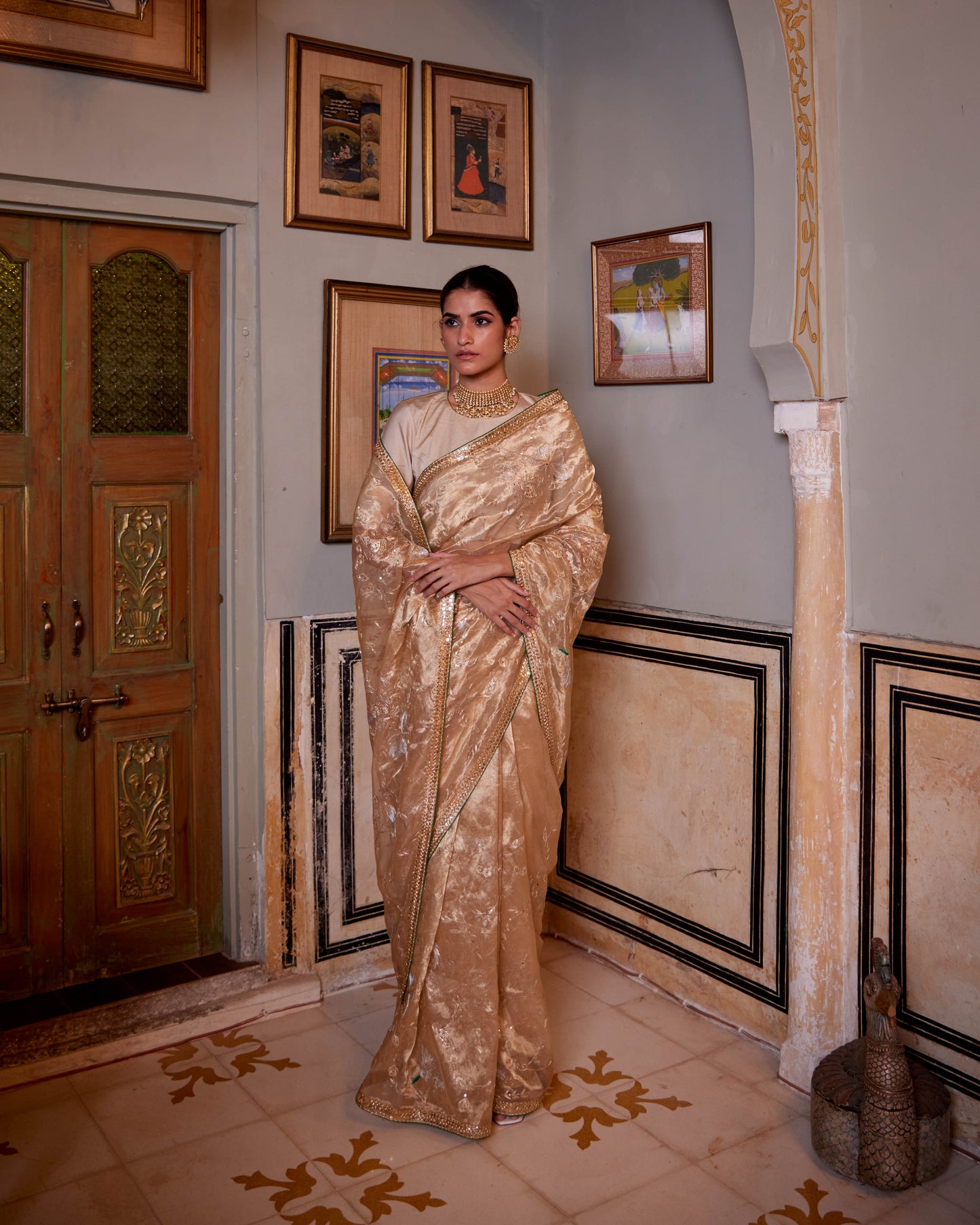 Gold Tissue Kaaga Koyal Saree