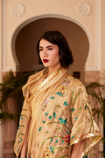 Gold Sunhari Tissue Saree